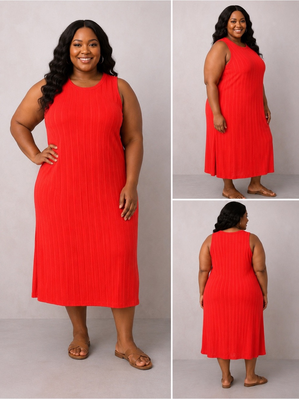 Nine West ribbed tank dress size XX large NWT Parker Orange